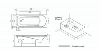 Акриловая ванна Am.Pm Sense W75A-170-070W-KL 170х70 схема 2