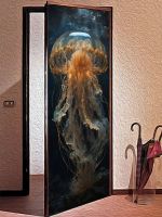 Наклейка на дверь - Медуза | магазин Интерьерные наклейки
