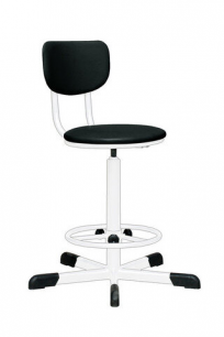 Кресло на винтовой опоре с регулируемой опорой для ног КР02 (Кресло КР02 чёрная (Dollaro Black))