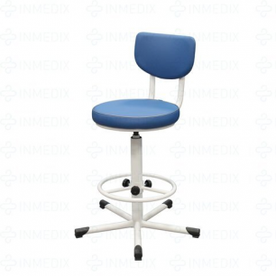Кресло на винтовой опоре с регулируемой опорой для ног КР02(Т) (Синий)