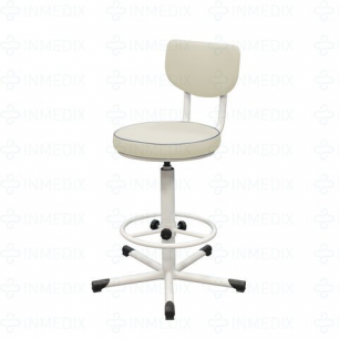 Кресло на винтовой опоре с регулируемой опорой для ног КР02(Т) (Белый)
