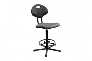 Кресло на винтовой опоре Полиуретан КР10-2 (Кресло КР10-2 полиуретан черного цвета)
