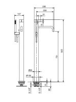 Напольный смеситель для ванны Fantini AF/21 A580B однорычажный схема 6