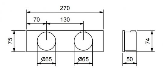 Термостатический смеситель для ванны и душа Fantini АK/25 A972B схема 2
