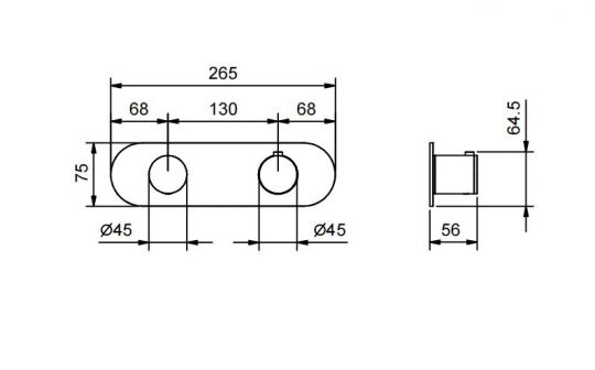 Термостатический Смеситель для ванны/душа Fantini AA/27 Y372B схема 3