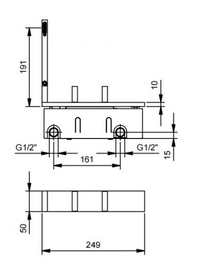 Встраиваемый смеситель для раковины Fantini АK/25 T113B с поворотным изливом схема 2