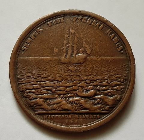 Медаль 1687 Англия RARE Великобритания XF