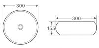Раковина круглая BelBagno BB1114 рукомойник без отверстия под слив перелив схема 2