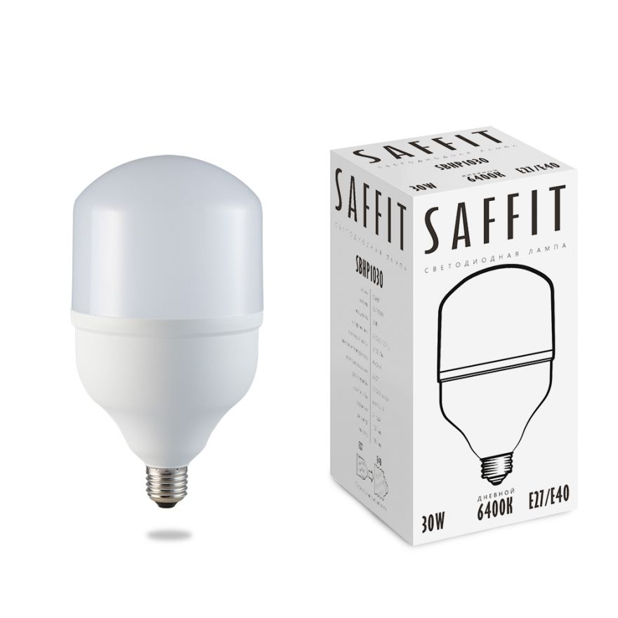 Светодиодная лампа Saffit высокомощн. 30W(2700Lm) E27-E40 6400K 6K 180x100 SBHP1030 55091