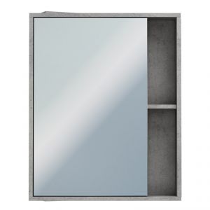 Шкаф-зеркало Melodia Лотос 60 бетон светлый