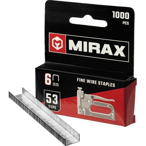 MIRAX скобы тип 53, 6 мм, скобы для степлера тонкие 3153-06