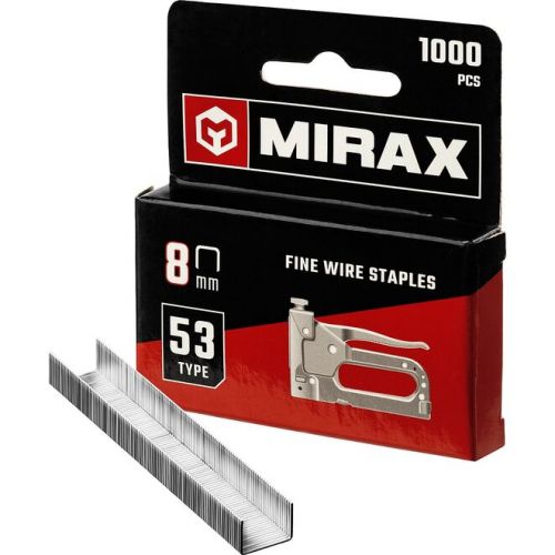MIRAX скобы тип 53, 8 мм, скобы для степлера тонкие 3153-08