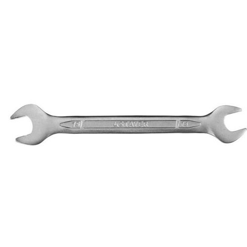 STAYER 14х15 мм, Cr-V сталь, хромированный, гаечный ключ рожковый 27035-14-15 Professional