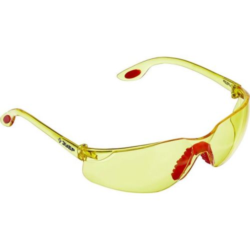 ЗУБР жёлтый, двухкомпонентные дужки, очки защитные Спектр 3 110316