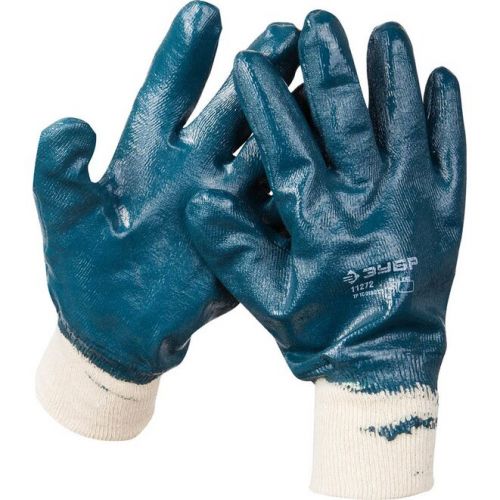 ЗУБР XL, с манжетой, с полным нитриловым покрытием, перчатки рабочие 11272-XL Профессионал