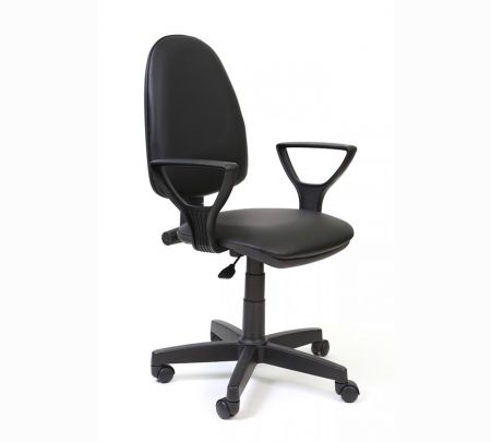 Кресло компьютерное "Престиж Polo", кожзам чёрный, крестовина пластик