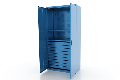 Шкаф металлический для инструмента двухсекционный, синий FERRUM 03.3092-5015