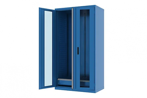 Шкаф металлический для инструмента двухсекционный, Titan, дверца со стеклом, синий FERRUM 43.2204-5015