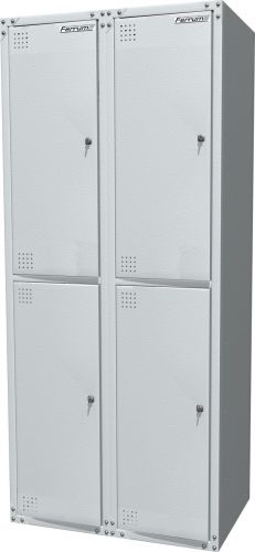 Шкаф металлический для одежды двухсекционный, серый FERRUM 03.424-7035