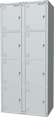 Шкаф металлический для одежды двухсекционный, серый FERRUM 03.428-7035