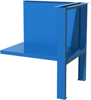 Полка/стенка и верстачная опора для однотумбового верстака, синяя FERRUM 01.501L-5015