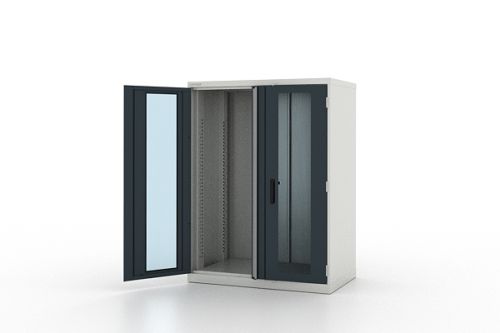 Корпус шкафа инструментального 1400 мм, дверца со стеклом, серый FERRUM 43.002-7001