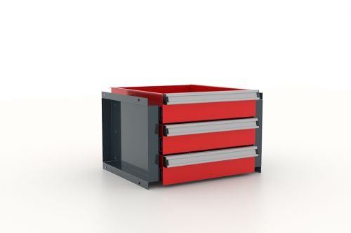 Блок из 3 ящиков для шкафа инструментального, 355 мм, красный FERRUM 13.921-3000