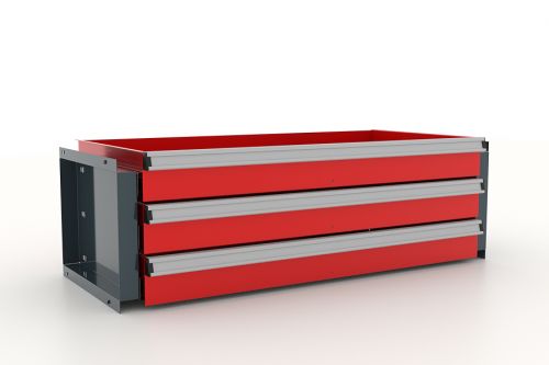 Блок из 3 ящиков для шкафа инструментального, 842 мм, темно-серый - красный FERRUM 13.922-7016/3000