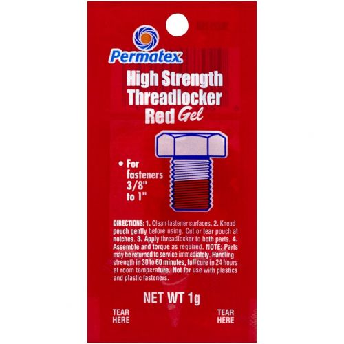 Клей для резьбы силной фиксации High Strength Threadlocker Red, 1 г PERMATEX 09979