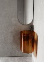 Прозрачная подвесная раковина угловая ABBER Kristall AT2705Opal коричневая 42,2х42,2 схема 4