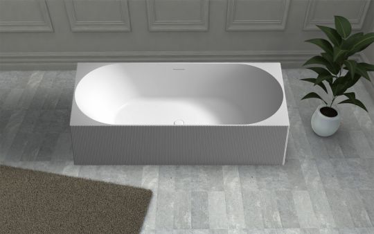 Отдельностоящая ванна из искусственного камня ABBER Stein AS9603 белая матовая 170х75 схема 3