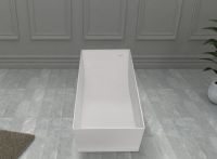 Отдельностоящая ванна из искусственного камня ABBER Stein AS9640-1.7 белая матовая 170х72 схема 5
