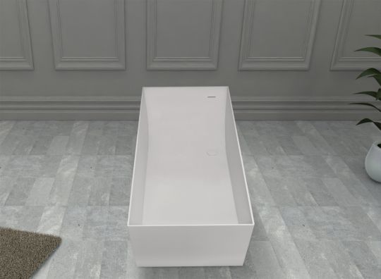 Отдельностоящая ванна из искусственного камня ABBER Stein AS9640-1.7 белая матовая 170х72 схема 5