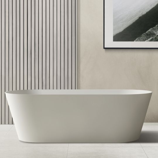 Фото Отдельностоящая ванна из искусственного камня ABBER Stein AS9622 белая матовая 165х70