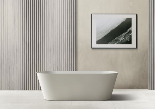 Отдельностоящая ванна из искусственного камня ABBER Stein AS9622 белая матовая 165х70 ФОТО
