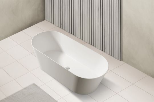 Отдельностоящая ванна из искусственного камня ABBER Stein AS9622 белая матовая 165х70 схема 4