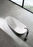 Черно-белая матовая ванна ABBER Dortmund 170х75 AM9911BW схема 4