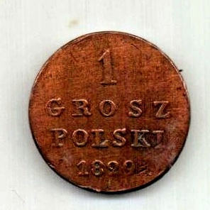 1 грош 1829 Польша Россия AUNC Редкий год