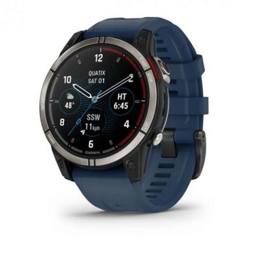 Garmin QUATIX 7 Sapphire титановый с синим силиконовым ремешком