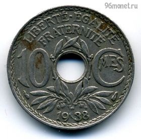 Франция 10 сантимов 1938