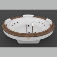 Гидромассажная круглая ванна Jacuzzi Nova Wood встраиваемая или отдельностоящая 180x66 схема 5