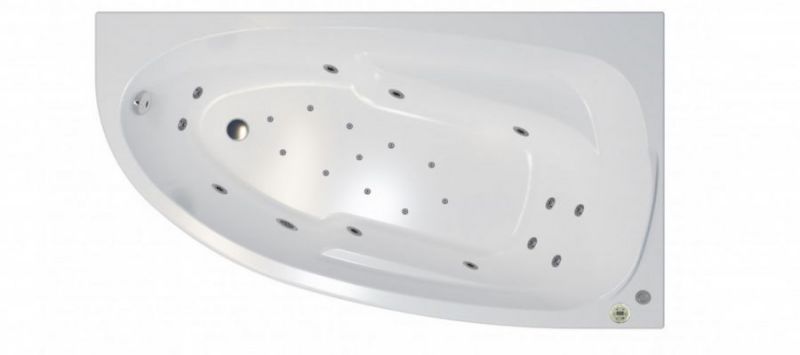 Акриловая ванна Triton Мадрид 170х95, левая, гидромассаж + спинной массаж