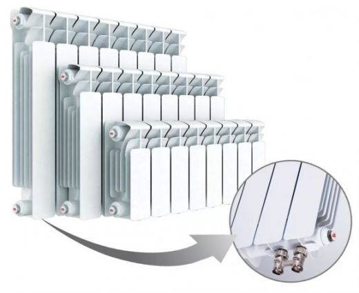 Радиатор биметаллический секционный Rifar Base Ventil 200 х 6 секций (подключение нижнее слева)