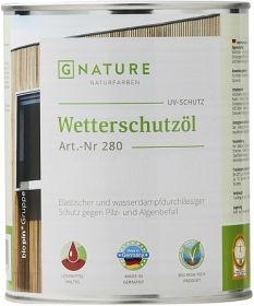Защитное Масло Gnature 280 Wetterschutzol 2.5л Бесцветное, Цветное для Наружных, Деревянных Фасадов