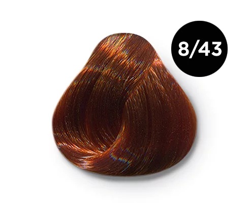 Перманентная крем-краска для волос OLLIN COLOR 8/43 светло-русый медно-золотистый
