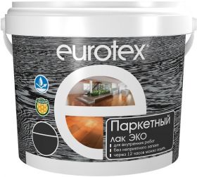 Лак Паркетный Eurotex Эко 0.8л Акриловый, без Запаха Глянцевый, Полуматовый / Евротекс Эко
