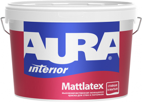 Краска для Стен и Потолков Aura Interior Mattlatex 9л Белая, Высококачественная, Моющаяся / Аура