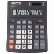 Калькулятор настольный STAFF PLUS STF-333 (200×154 мм), 12 разрядов, двойное питание 250415