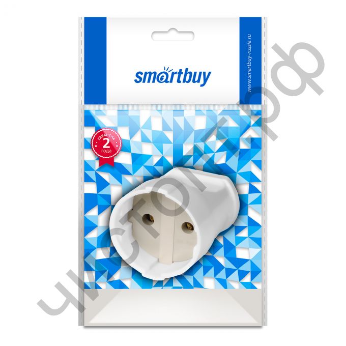 Штепсельное гнездо Smartbuy, без заземления белое 10А 250В (SBE-10-S02-w)