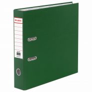 Папка-регистратор BRAUBERG с покрытием из ПВХ, 70 мм, зеленая (удвоенный срок службы) 221818